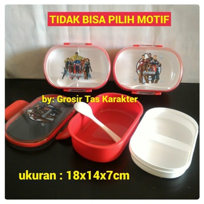 Tempat Kotak Makan Lunch Box Anak Cowok Karakter Avenger Rantang Bekal