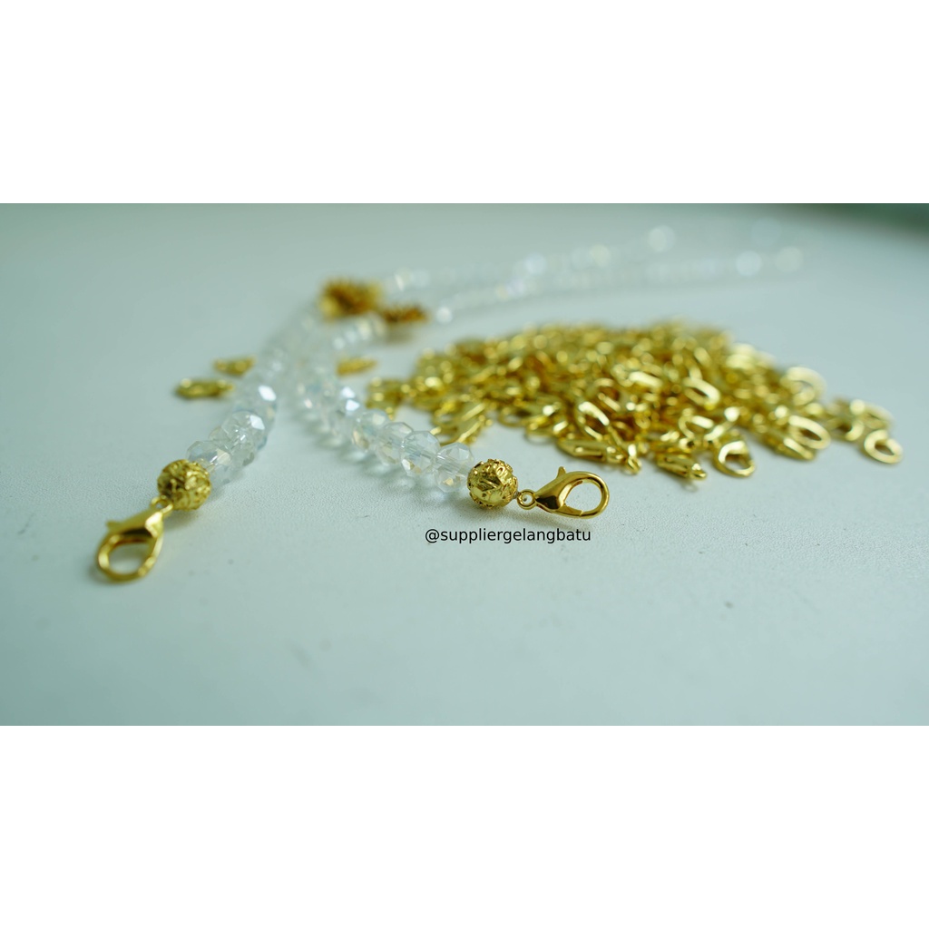 spacer Kait udang / kokot udang 16mm gold kait ujung tali masker bahan