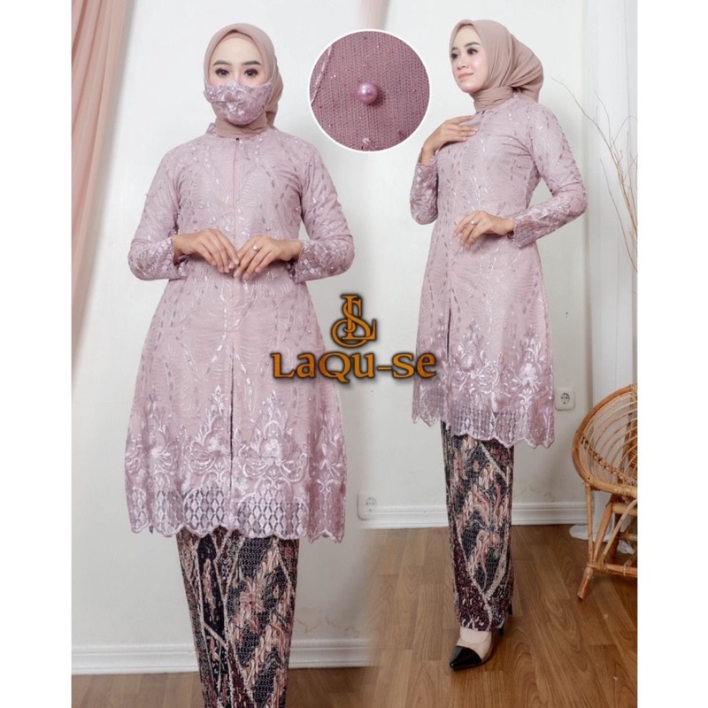 Setelan Kebaya Tunik Terlaris Gaun Kondangan Wanita Busui Friendly Modern Best Seller By Laquse_kebaya2