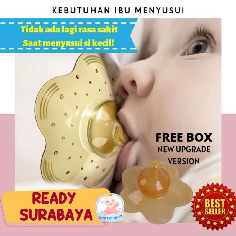 UPGRADE Silikon Pelindung Puting Ibu Menyusui Nipple Shield Protector Nyaman Anti Sakit Free Box