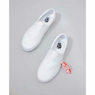 vans slip on cream white