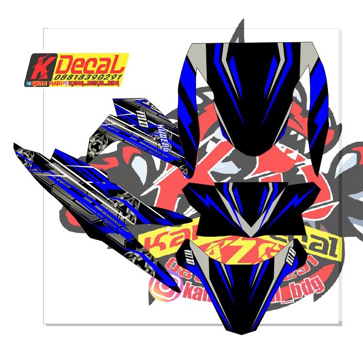decal beat 2020 hitam biru elegant