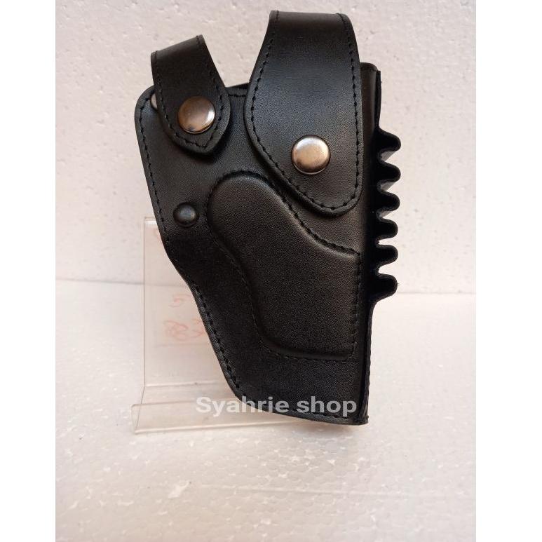 ➾Laris❊ Y0WZB Holster sarung pistol pinggang revolver kulit asli hitam 95 ✫Best Seller