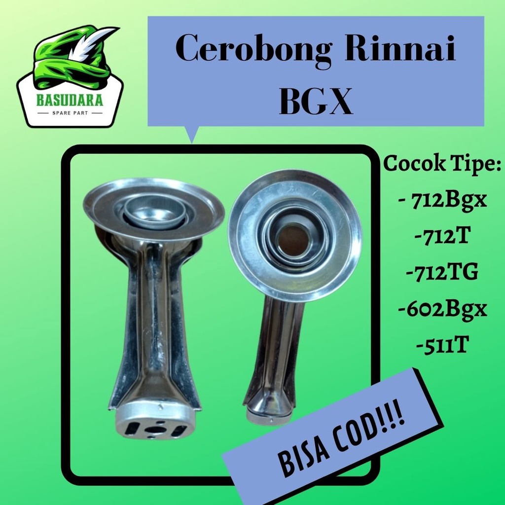 Cerobong Kompor Gas Rinnai  602 712 BGX / Tungku Cerobong Coron Kompor Gas Rinnai Umum / Dudukan Bur