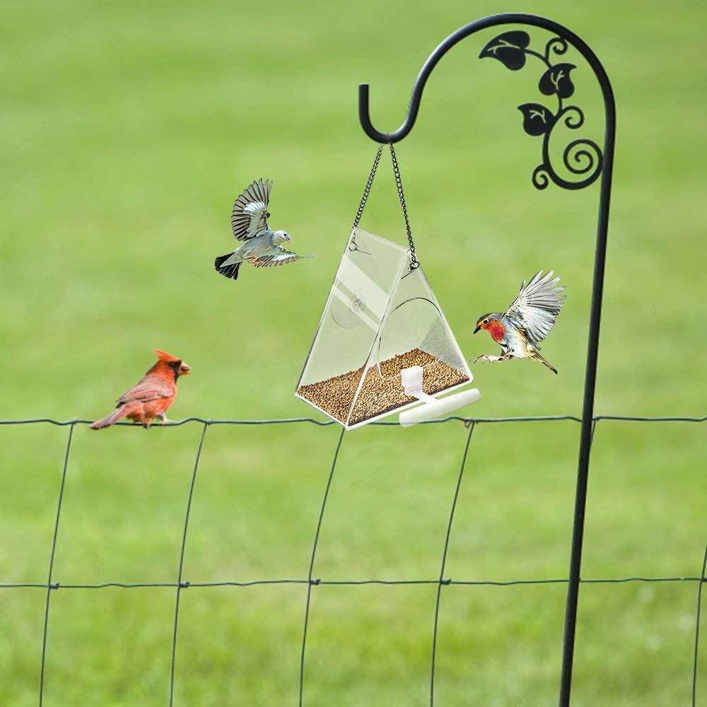 Solighter Bird Feeder House Type Adsorpsi Perspex Burung Bening Perlengkapan