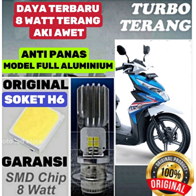 Lampu LED motor depan matic bebek SUPER TERANG untuk semua motor  soket H 6