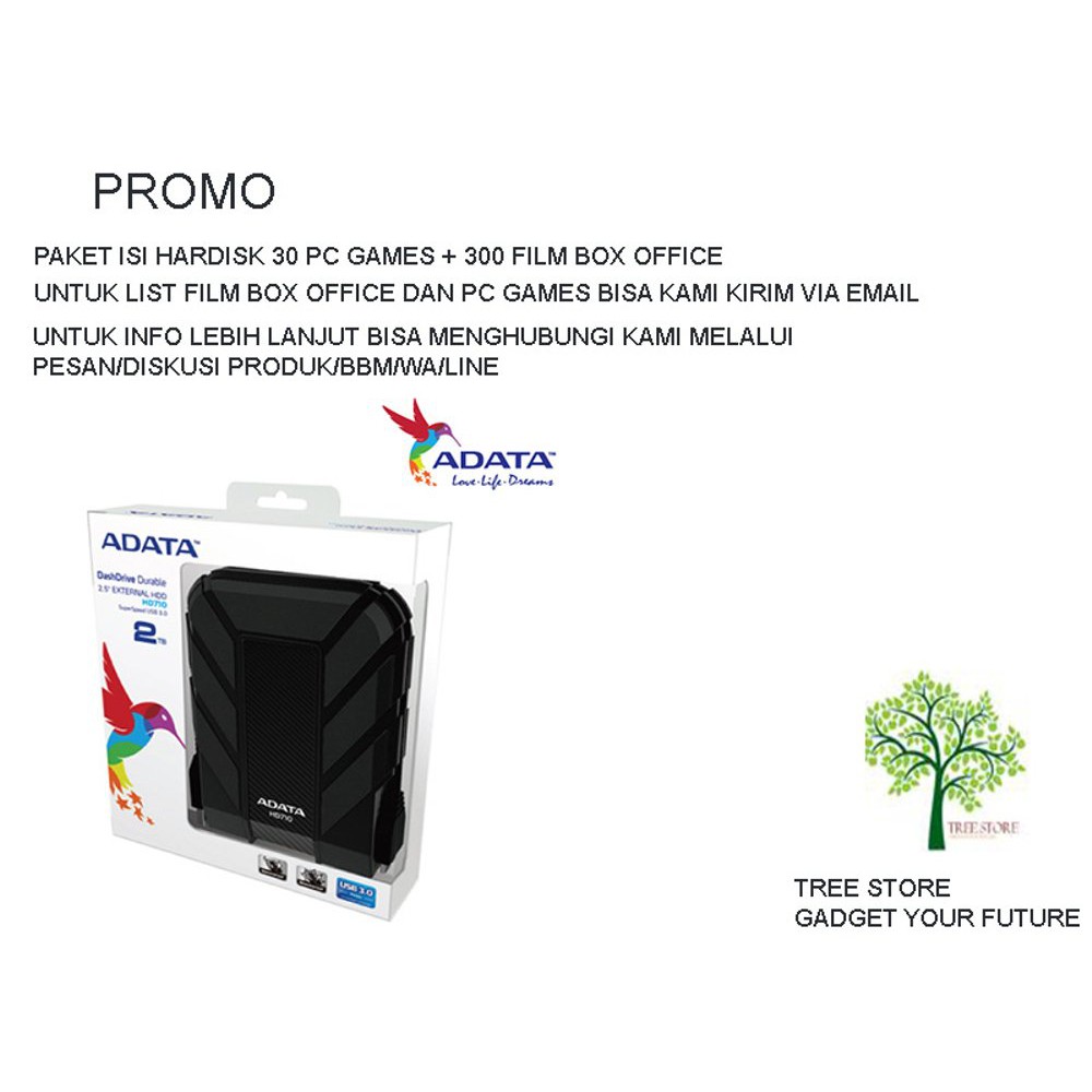 Hardisk Eksternal ADATA HD710 2TB Usb 3.0 PLUS Terbaik