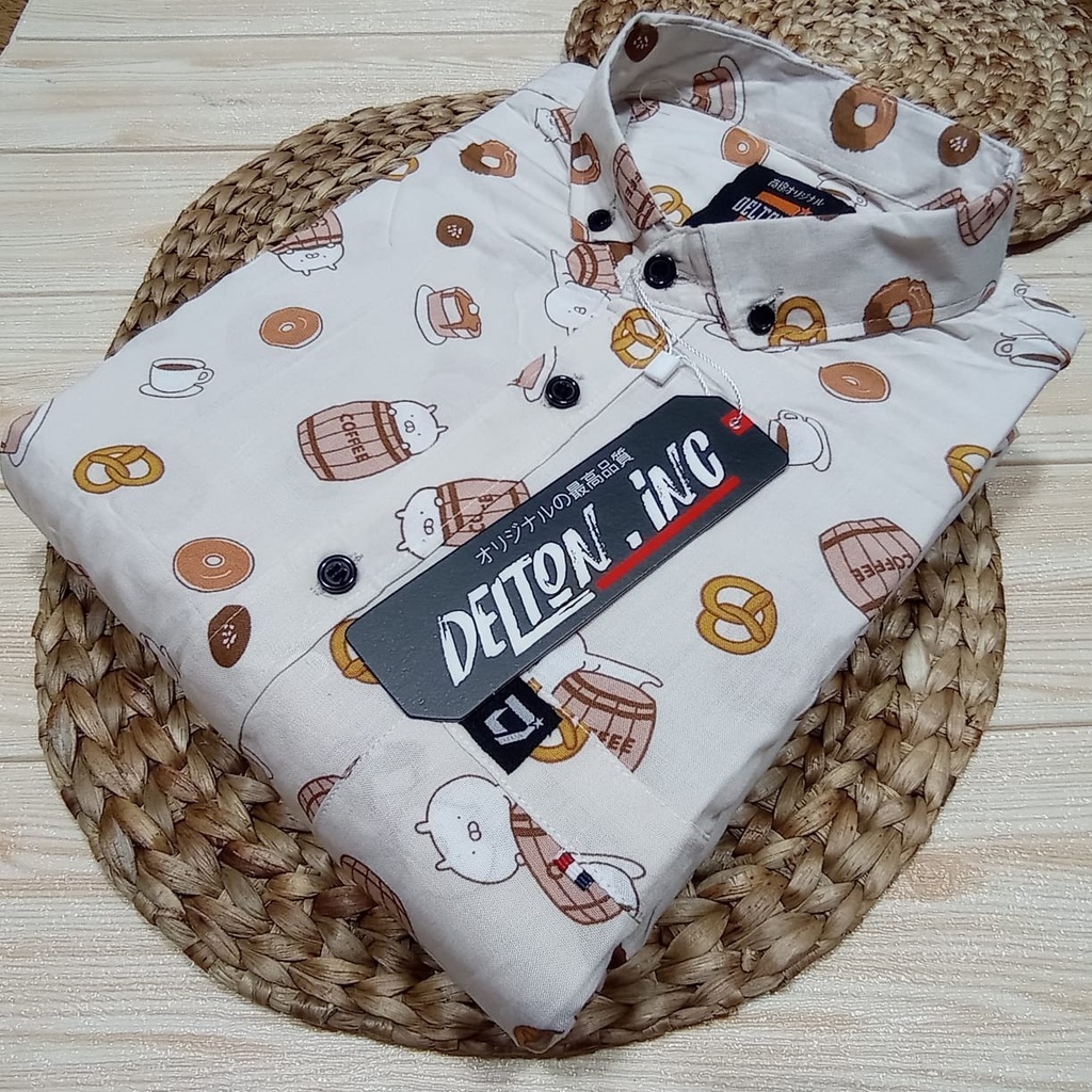 Kemeja Pria Motif Pria Cowok Lengan Pendek Bunga Formal Casual Murah Slimfit All Size M L XL Bagus