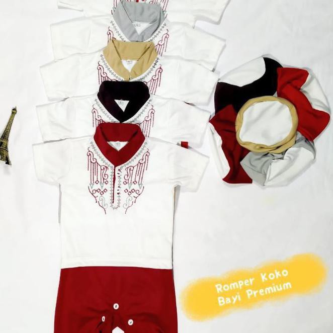 ➳ baju koko bayi romper koko bayi baju lebaran bayi 0-6 bulan ℮