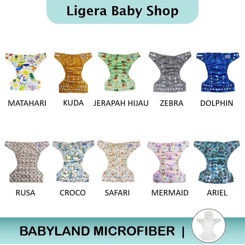 Popok Kain Clodi Kancing Babyland Original Microfiber - Pilih Motif F