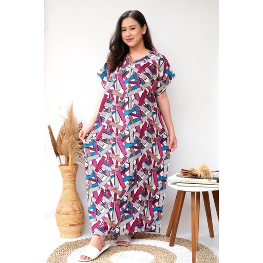 Daster busui bali habel rayon premium panjang semata kaki resleting-B47
