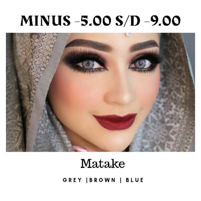 Softlens Matake -550 s/d -10.00 grey brown lensa kontak