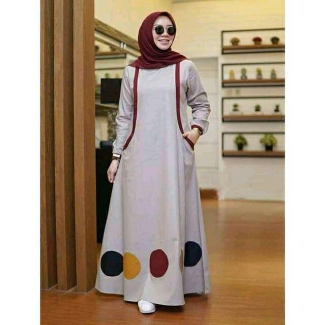Gamis Syar'i, Gamis 2022, Gamis Murah, Gamis Modern, Gamis Syar'i Modern, Gamis Terbaru, Gamis Ninos, Gamis Sherly Size S M L XL XXL XXXL Jumbo, Khalisa Collection-Silver