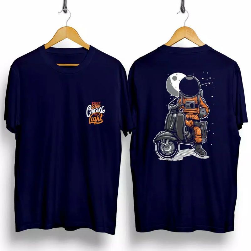 Fourfashion Kaos Pria Kaos Distro ASTRONOT VEESPA CHASING Navy CN862