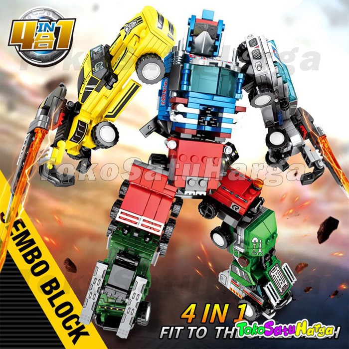 Sembo Block Brick Transformer Robot Mecha of Steel 4 in 1 Optimus