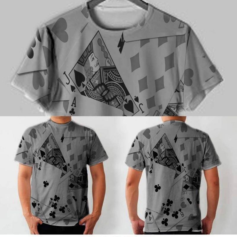 kaos BKK motif kartu Remi full printing