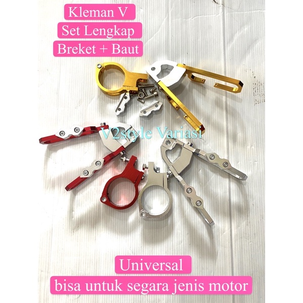 Kleman V Set Breket Jepitan Selang Rem Depan CNC Mio Vixion Vario Beat Nmax Aerox FU Xeon Dll BREKET KLEMAN REM SELANG BRACKET MERAPIKAN SELANG PENGAIT SELANG TABUNG SHOCK DEPAN TWOTONE GOLD 2TONE TWO TONE BIRU MERAH SILVER BreCket Kleman Selang Rem Depan