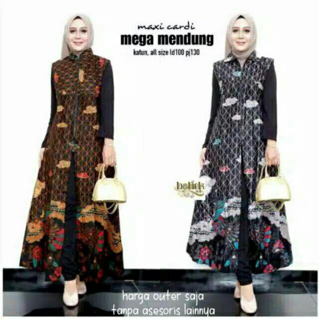 Maxi Cardi Mega Mendung Outer Batik Wanita Modis