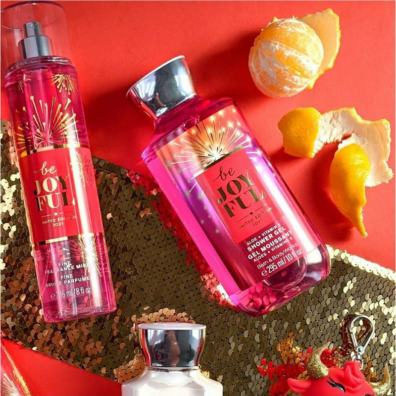 BATH &amp; BODY WORKS BBW RED GIFT SET BE JOYFUL SERIES MIST LOTION SHOWER GEL BODY CREAM HAND CREAM SHOWER GEL BODY CREAM LOTION MIST WASH WALLFLOWER ROOMSPRAY SCENTPORTABLE GENTLE GEL DEEP CLEANSING GENTLE FOAMING CREAMY LUXE