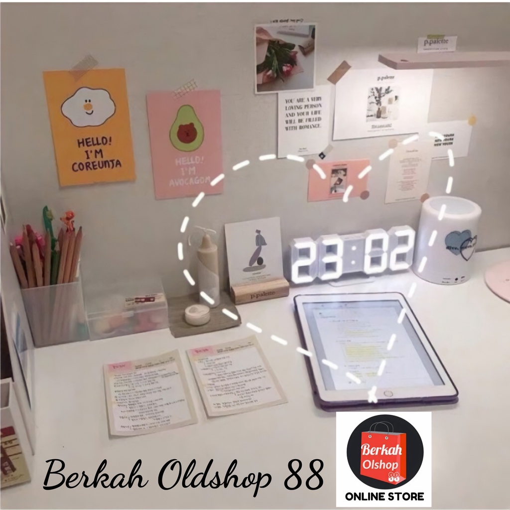 Berkah Oldshop 88 - Jam Dinding Digital 3D Clock LED Meja