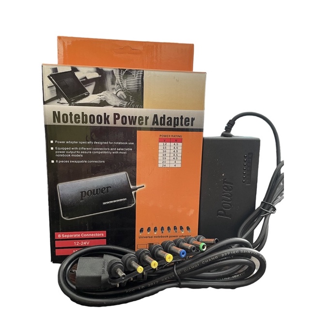 NOTEBOOK POWER ADAPTER ADAPTOR LAPTOP / MULTIFUNGSI 12-24 volt 8 JENIS KONEKTOR