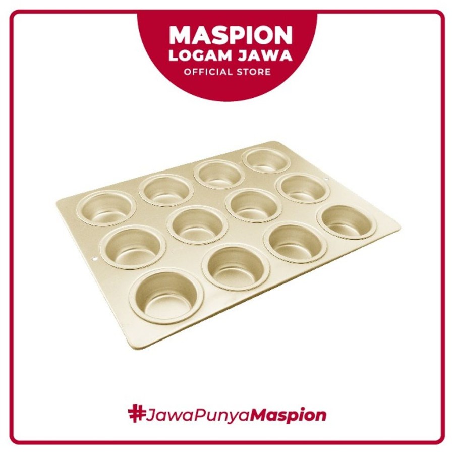 Maspion Cetakan Kue 12 Cup Muffin Pan Champagne Gold - Cetakan Muffin