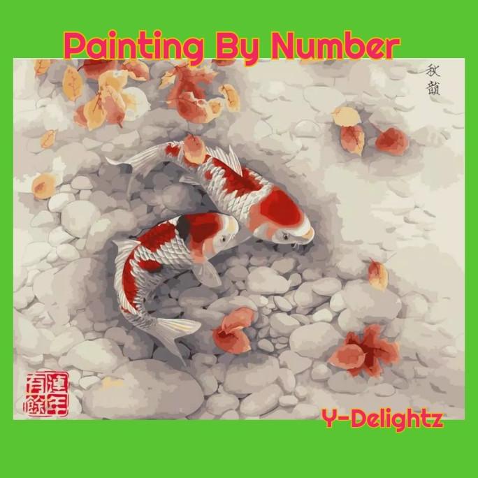 BISA COD PAINTING BY NUMBER - TWO KOI FISH