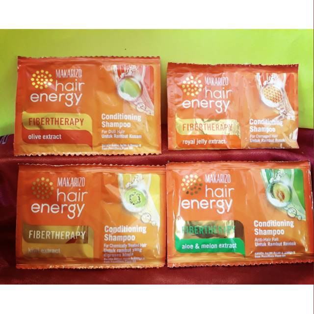 [1 RENCENG] Makarizo Hair Energy Conditioning Shampoo isi 12 Sachet x 10ml