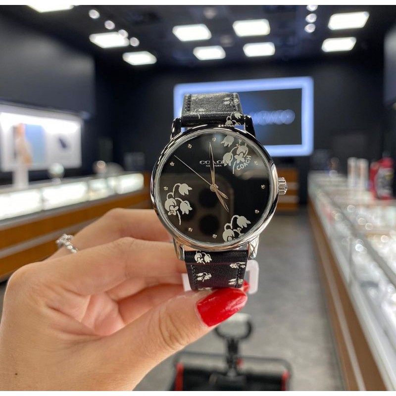 COACH WATCH FLOWER BLACK 3.4CM