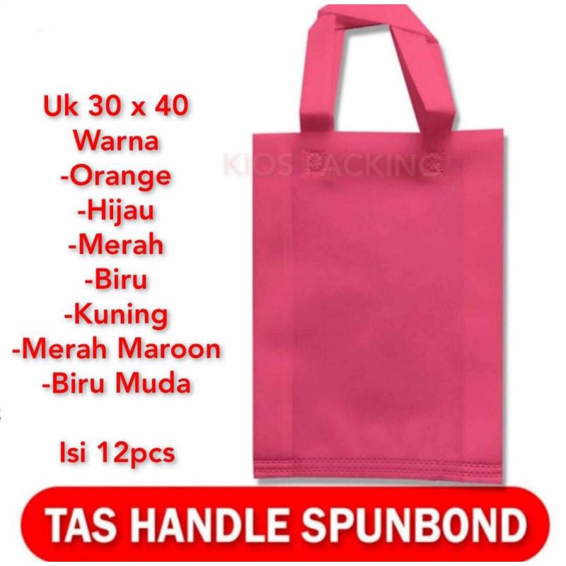 

Tas Kain 30x40 Isi 12pcs | Goodie Bag | Spunbond Handle 30 x 40