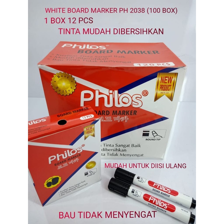 

Whiteboard Philos / Spidol Whiteboard untuk Papan Tulis Putih / Spidol Philos ( isi 12 pcs )