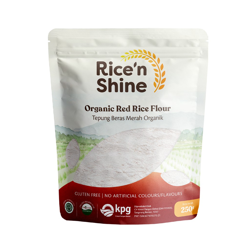 Rice n Shine Organic Red Rice Flour (Tepung Beras Merah Organik) 250gr