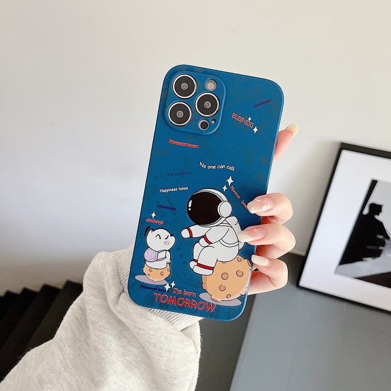 Case Bahan Silikon Cair Desain Anjing Astronot Untuk Iphone 13 11 12 Pro max xr xsmax 7 8 plus