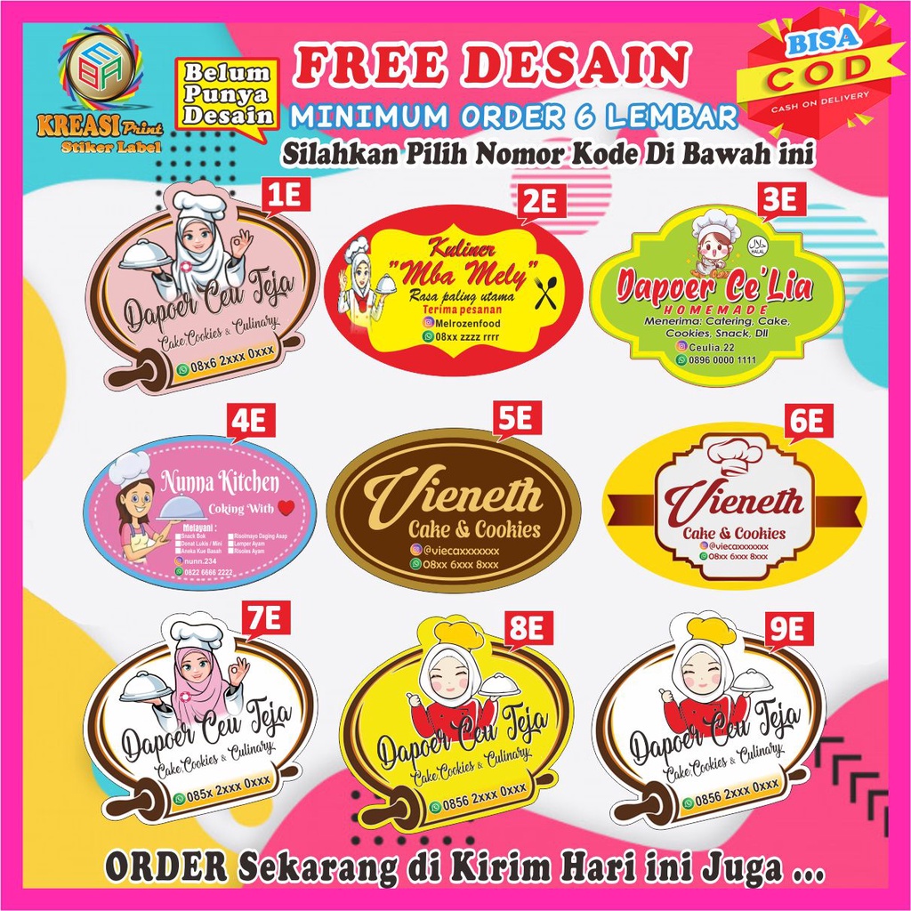 

Stiker Label Custom Untuk Produk Kuliner UMKM Terlaris Gratis Desain bisa COD