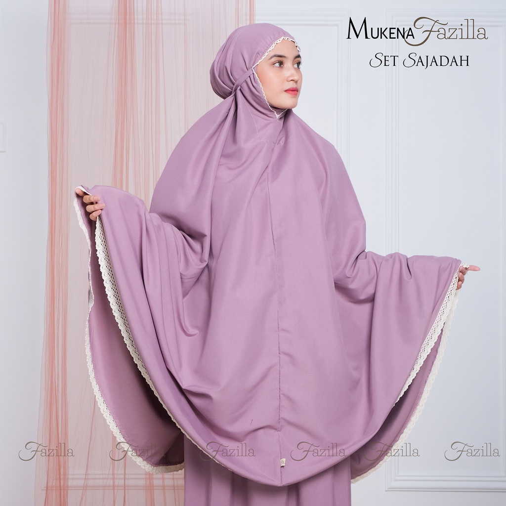 Mukena Dewasa Katun Premium Polos Fazilla Set Tas Sajadah Adem Lembut