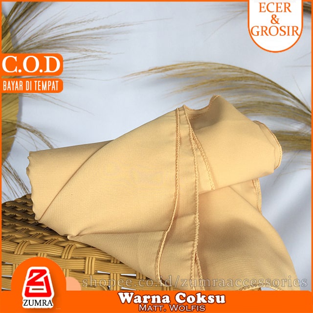 Pashmina Wolfis Super Jumbo 200 x 100 cm Pasmina Woolpeach Syari Premium Ala Malay Exclusive-CokSu