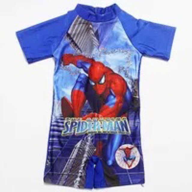 Baju renang anak laki-laki karton spiderman paw patrol mcqueen thomas poli car iron man captain am