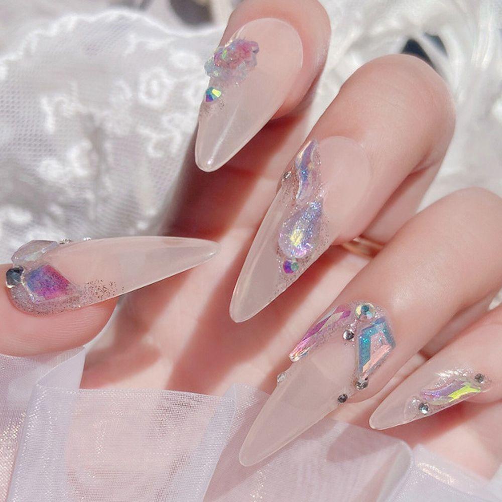 Mxbeauty Dekorasi Nail Art Korea Cinta Hati Beruang Es Transparan Perhiasan Kuku DIY