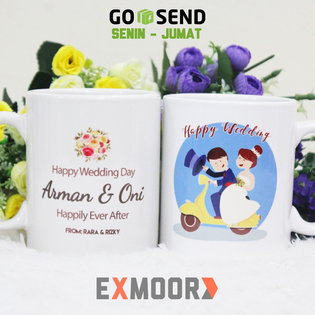 Kado Pernikahan Mug Couple Happy Riding