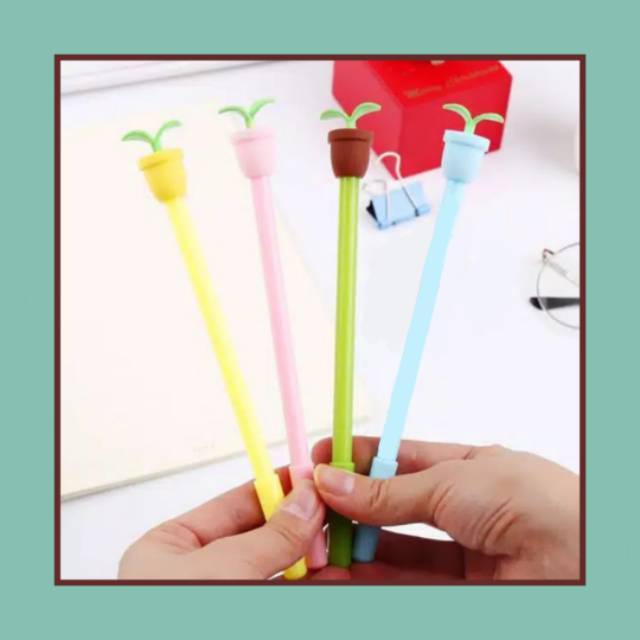 

GP020 BOLPEN PULPEN TANAMAN POT LUCU TINTA GEL INK PEN NEEDLE BLACK HITAM 0.38MM LEIDIS STATIONARY