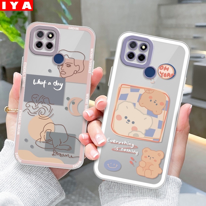 Soft Case TPU Motif Beruang Abstrak Untuk Realme C35 C31 C21Y C25Y 8i 9i C11 2021 C25 C25S C20 C15 C12 C3 C2 Realme5 5i 6i