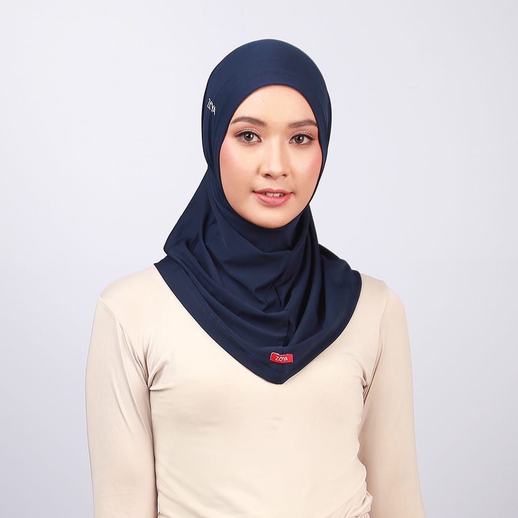 Zoya Hijab Jilbab Instan Olahraga Bergo Yoona ORi zoya ready-Navy