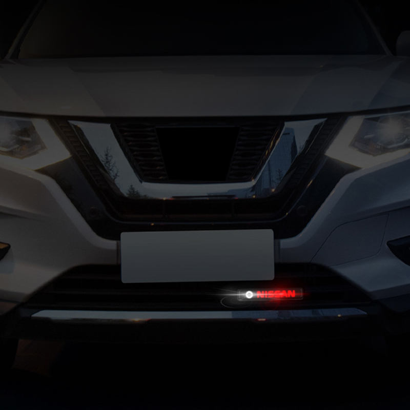 Dengan lampu LED Stiker Lencana Grille Depan Mobil With LED light Car Front Grille Emblem Badge Stickers For Nissan Terra Navara Almera Patrol royale X-Trail Sylphy JUKE Leaf