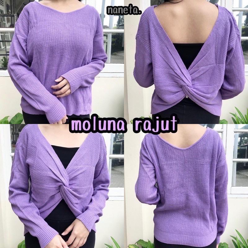 Zelline Official Atasan Rajut Crop Moluna High Quality Rajut Bandung