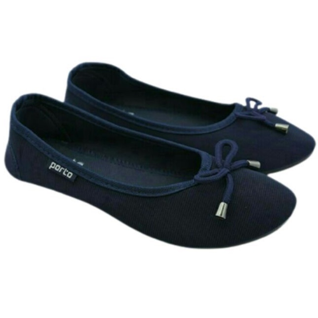 BA202 - Sepatu Flat Shoes Wanita Porto Motif Pita Kecil Korea Size 36 - 40