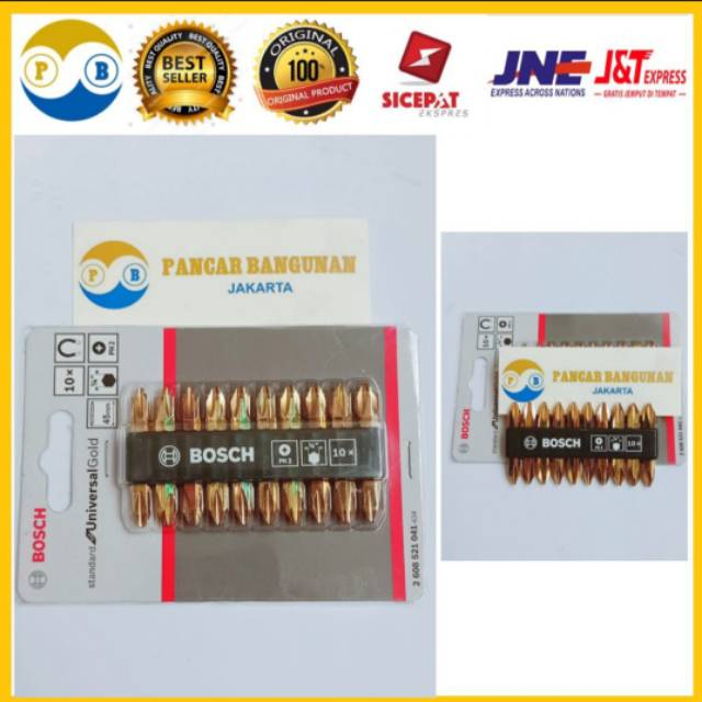 MATA OBENG BOSCH MATA GYPSUM PH 2 @10 PCS MATA BOR DRIVER 45 MILI BAGUS SCREW DRIVER MATA OBENG BEAT