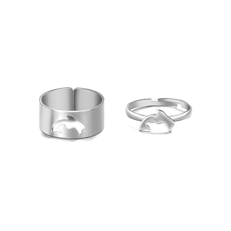 2pcs / Set Cincin Aneka Desain Untuk Wanita | Butterfly Cincin Pasangan Desain Kupu-Kupu Gaya Punk | Cincin Bahan Stainless Steel Untuk Hadiah