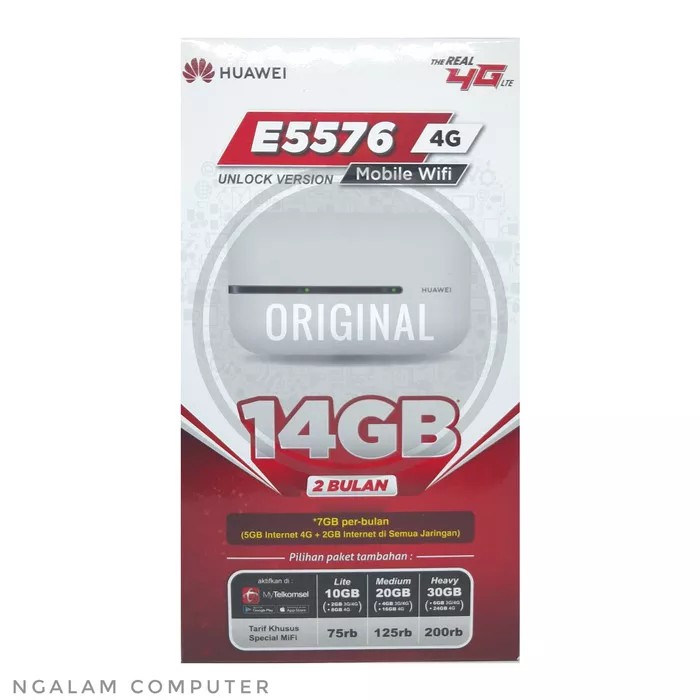 Modem Mifi Huawei E5576 Free Telkomsel 14Gb 4G Unlock