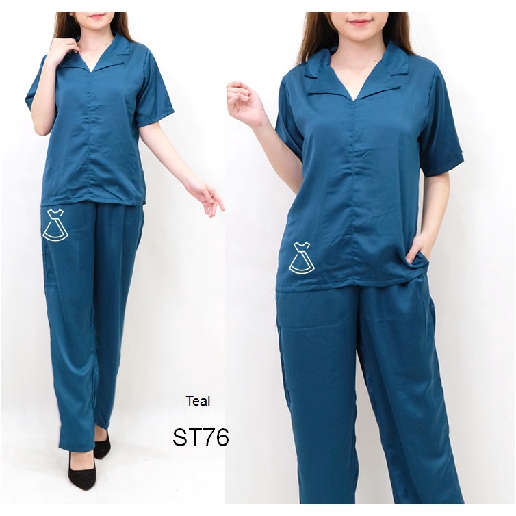 ST76 - Setelan homey long pants setelan satin wanita