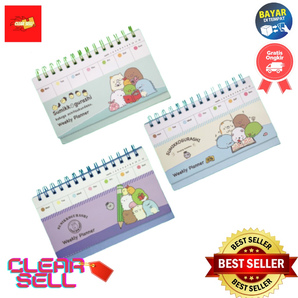 

Buku tulis weekly planner / Notebook / Notepad motif Cartoon sumiko 13030300